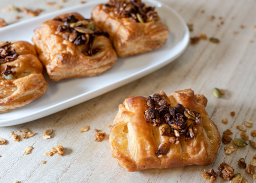 Schulstad Mini Apple Coronet Pastries Baked with Granola Topping