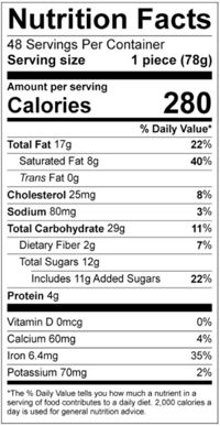 6103 Schulstad Raspberry Crown Danish Nutrition Facts