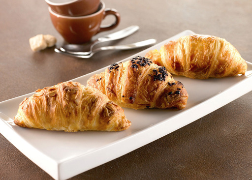 Schulstad Mini Assorted Filled Croissants served on patter as the perfect breakfast trio