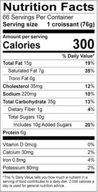 16921500 Schulstad Almond Filled Croissant Nutrition Facts