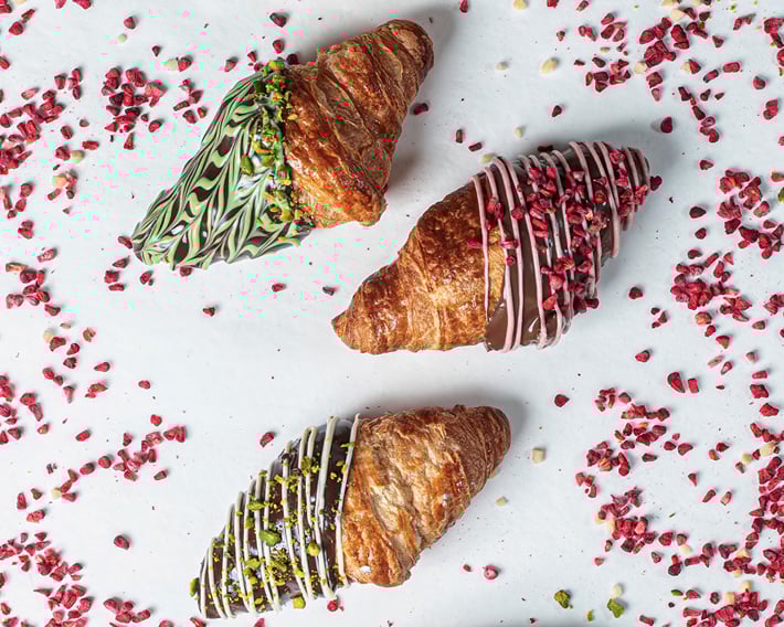 Mini All Butter Croissants Dipped in Chocolate - Schulstad USA