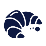 Traditional Curved Croissant Blue Icon - Schulstad Bakery Solutions